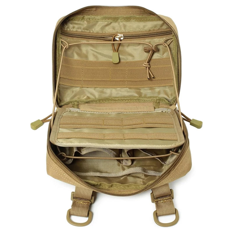 Outdoor MOLLE Pouch Tactical Admin Pouch Belt EDC Tool Organizer Zippered Utility Waist Pack Modular Organizer Tool Pouch Bag