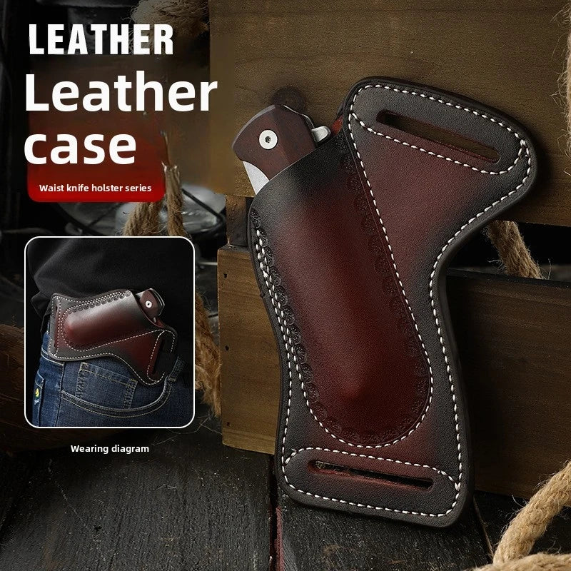 Multi-Functional Tool Tactical Storage Pouch - Outer Layer Of Cowhide Wallet - Folding Knife Storage Sleeve