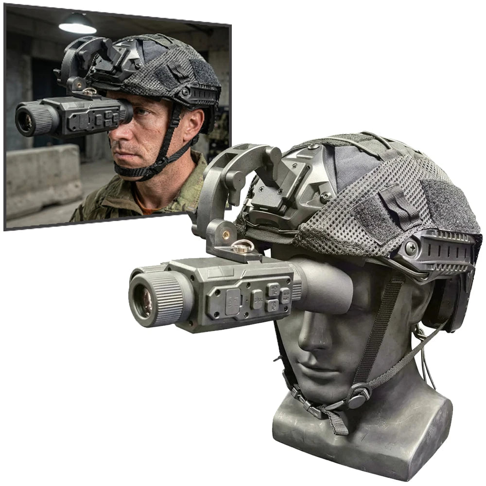 Tactical Monocular night vision device Helmet for FAST Helmet 2X Optical Zoom Head-Mounted Dual-Use Scope for Hunting