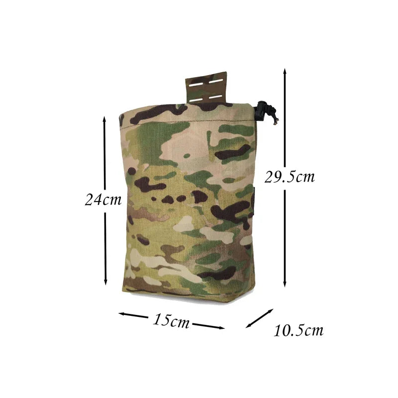 Multicam Dump Pouch Tactical Airsoft EDC Molle Magazine Pouch Outdoor Hunting Recycling Storage Foldable Waist Bag Gear