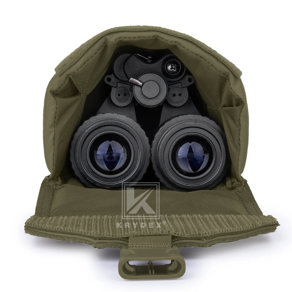 KRYDEX Tactical Night Vision Pouch MOLLE NVG Bag Tool Pack with Padded Goggle Carrying Case Airsoft Gear For NVG14 NVG15