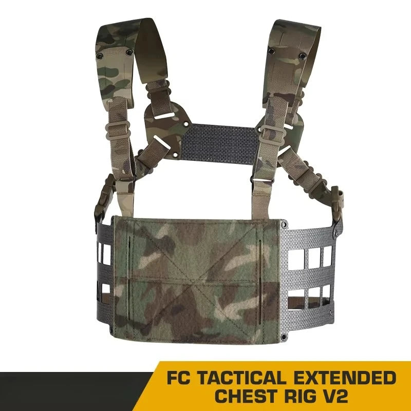 Tactical Ferro Style Extended Chest Rig Wide V2 2nd Gen Lightweight Chesty Rig Outdoor Front Flaps Plate Carrier Hunting Gear