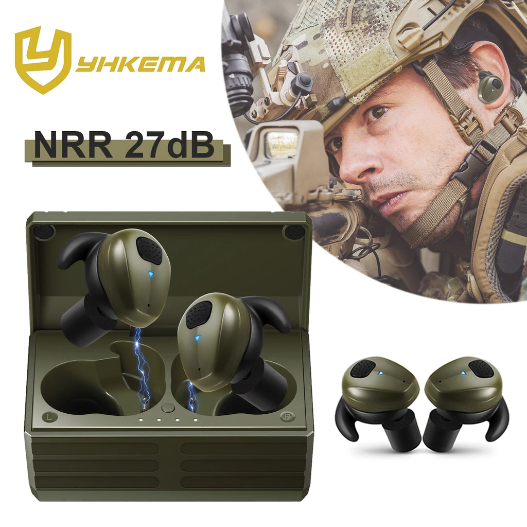 YHKEMA Tactical Bluetooth Earplugs Electronic Shooting Noise-Proof Earbuds/Noise-Cancelling Hearing Protection Earmuff Newest