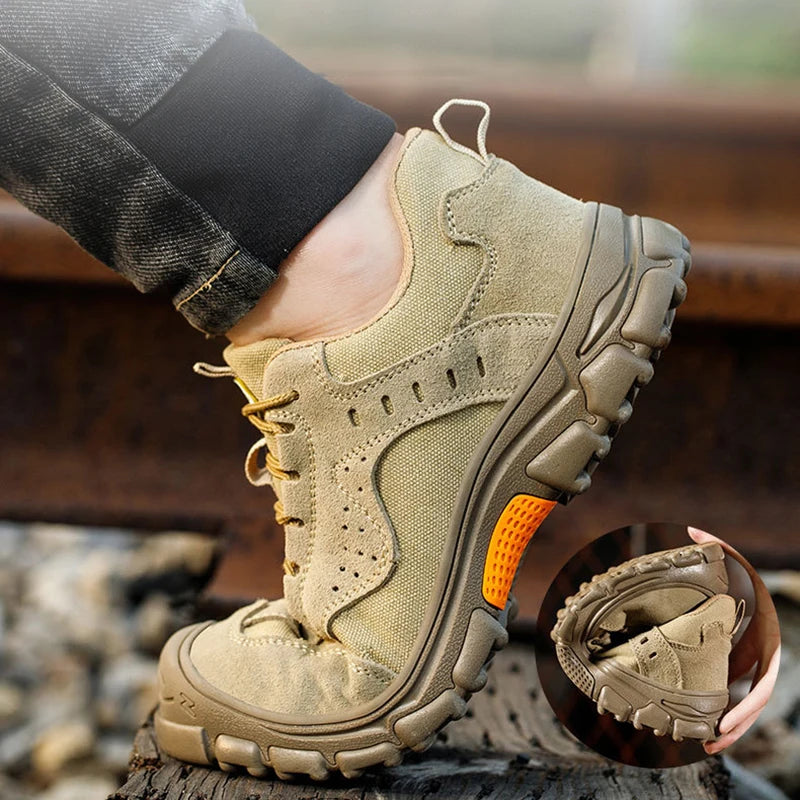Imwete Male Work Sneakers Indestructible Work Safety Boots With Steel Toe Cap Puncture-Proof Male Security Protective Shoes
