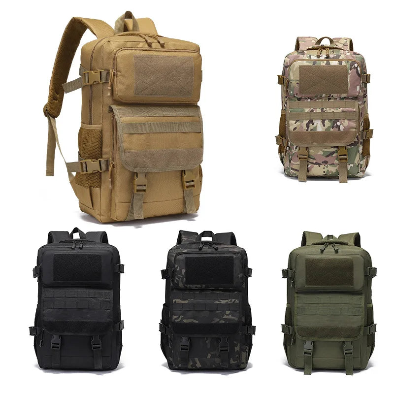 35L Camo Tactical Hiking Backpack Wear Resistant Multi Compartment For Cycling Camping Outdoor Waterproof Trekking
