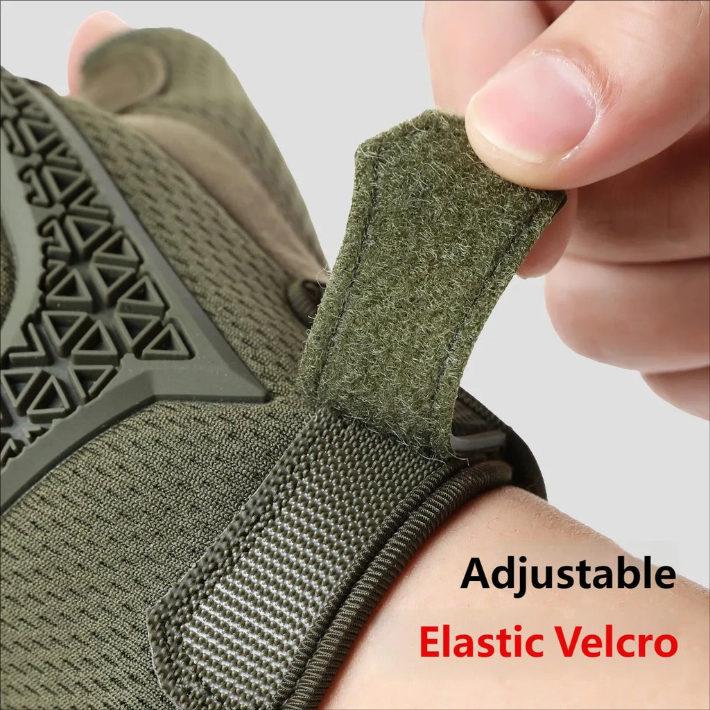CHRLCK Men's Half Finger Cycling Tactics Gloves Wear-resistant Motorcycle Gloves Anti-Scratch Riding Fishing Training Gloves