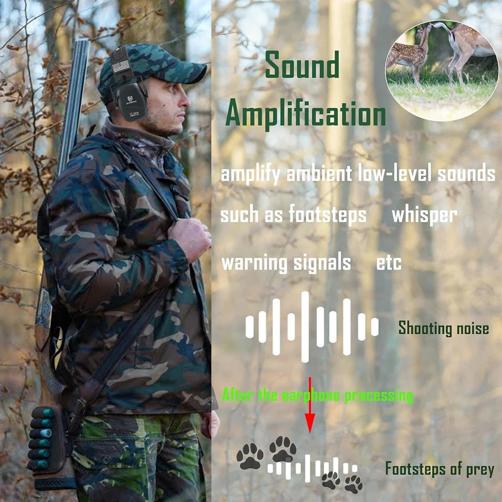 Tactical Ear Protector Earmuffs for Shooting Hunting Noise Reduction Hearing Protection Protector Soundproof Shooting Earmuffs