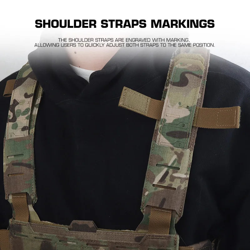 Tactical Vest Modular Chest Rig with Multifunctional Strap Outdoor Camping Field Training MOLLE Expansion Hunting Gear
