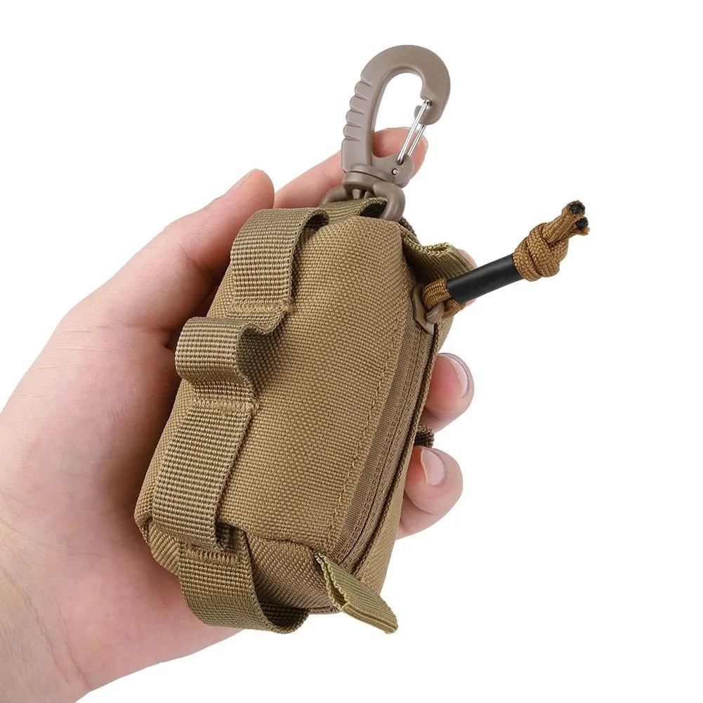 Tactical EDC Pouch Outdoor Small Portable Key Card Holder Coin Purses Wallet MOLLE Hiking Hunting Backpack accessories