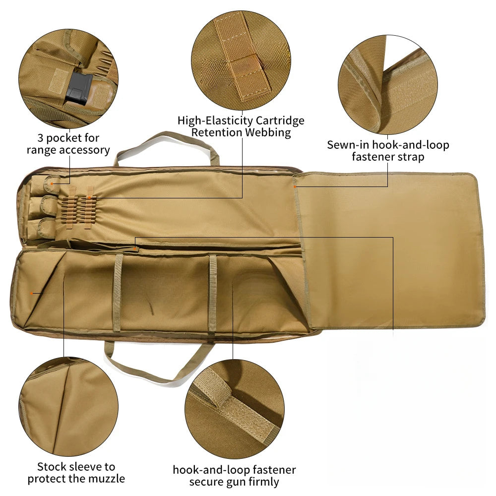 120cm Tactical Bag Outoor Sport Waterproof Backpack Hunting Pouch Shooting Airsoft Gun Bag With Shoulder Strap