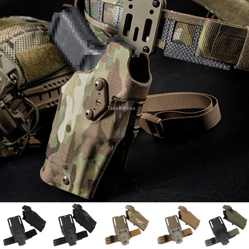 Tactical Pistol Holster for G17 Gen4 G19 with X300 X300U Light Quick Release Drop Leg Holsters Right Hand Airsoft Gun Carry