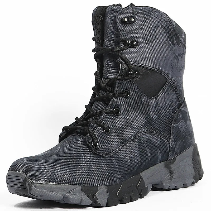 Outdoor Men's Boots High Top Python Camouflage Combat shoes Tactical Desert Boots Men Shoes Motorcycle Boot Woman