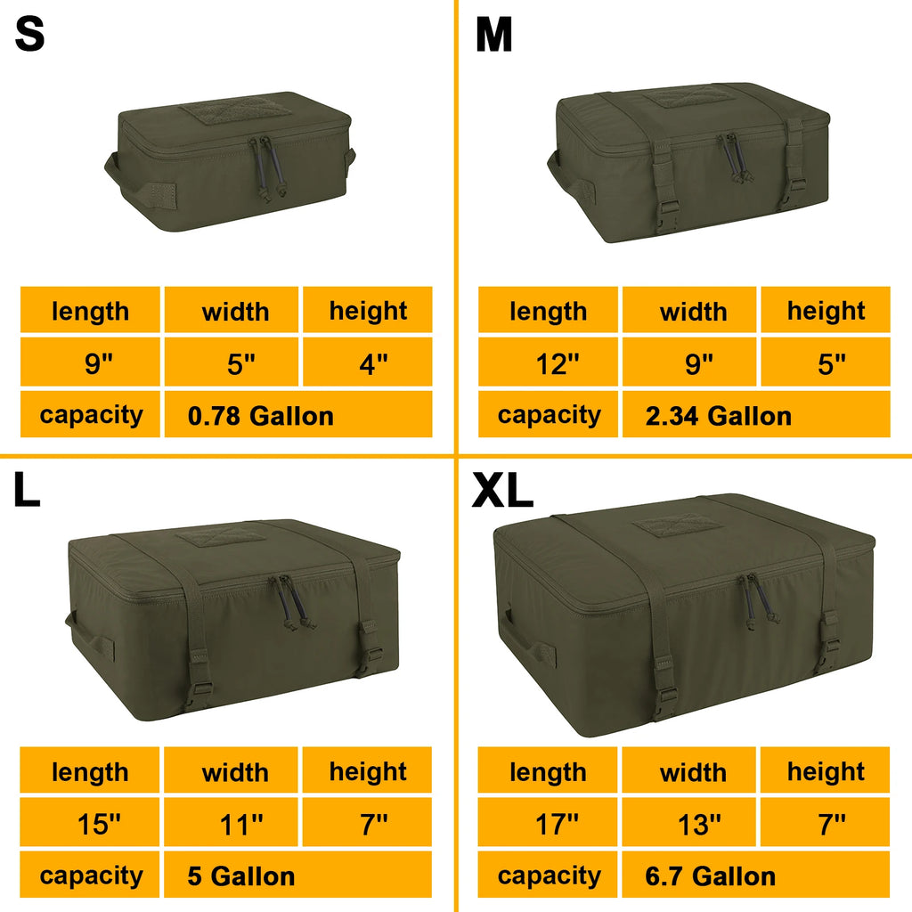 KRYDEX Tactical Modular Pouch Travel Outdoor Packing Organizer 70D Nylon Packing Cubes Waterproof Camping Luggage Bags 4pcs Set