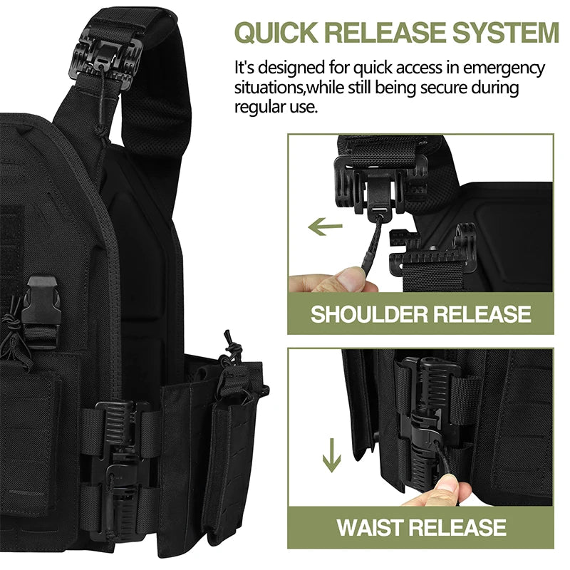 ARTEX Tactical Outdoor Vest Quick Release Adjustable Hunting Vest with PALS Molle System
