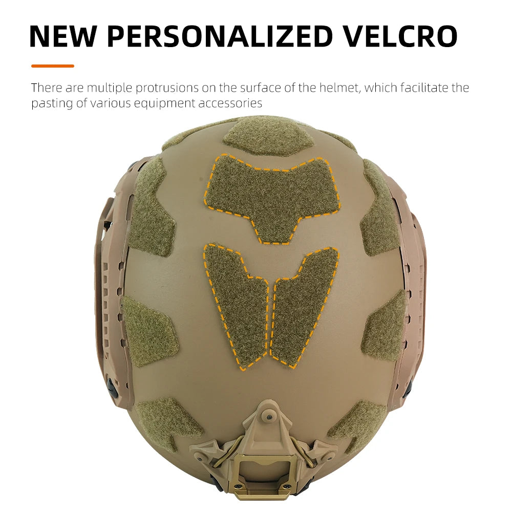 BOOIU Fast Tactical Helmet Adjustable Knob ABS High Cut Guide Rail Damping Protective Helmet Outdoor Airsoft Helmets