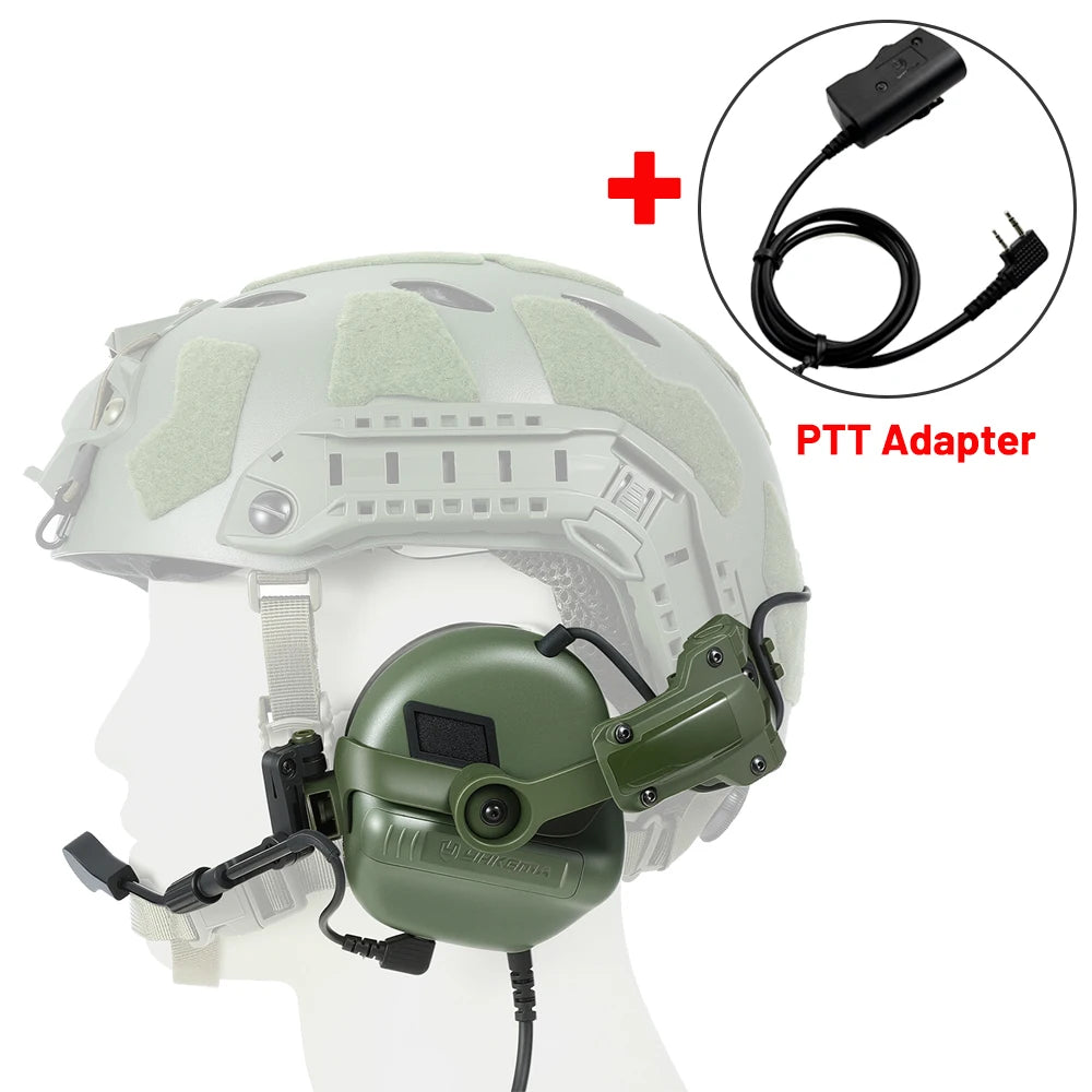 E90 Tactical Headset Active Noise Cancelling Headphones Communication Shooting Earmuff with PTT Adapter for Kenwood
