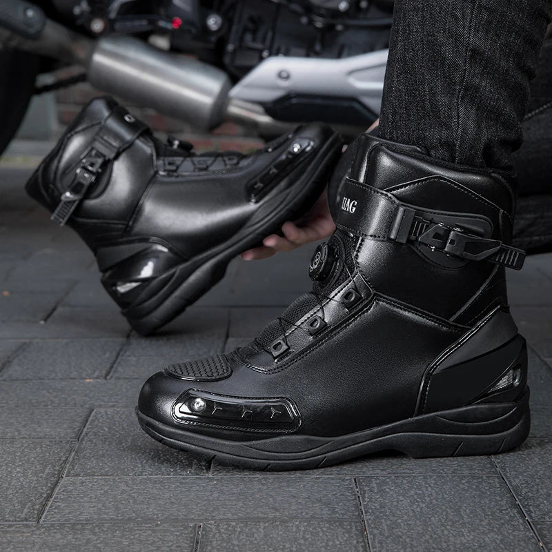 New Motorcycle Boots Men Waterproof Anti Slip Motos Riding Shoes TPU Anti Collision Protection Man Motorbike Protective Boot