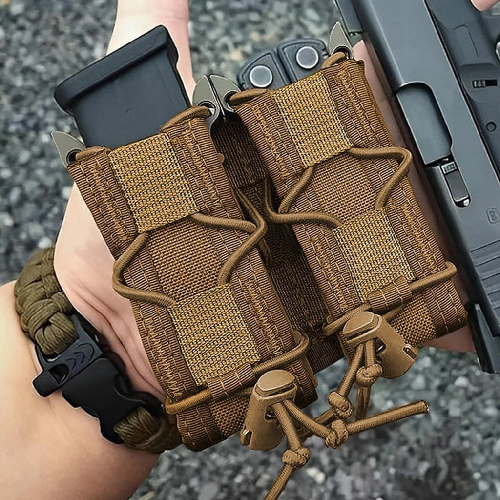 .45 9mm Double Magazine Pouch  for Airsoft AR15 AR10 M4 M16 Tactical Molle Double-Layer Mag Pouches Universal Cartridge Holder