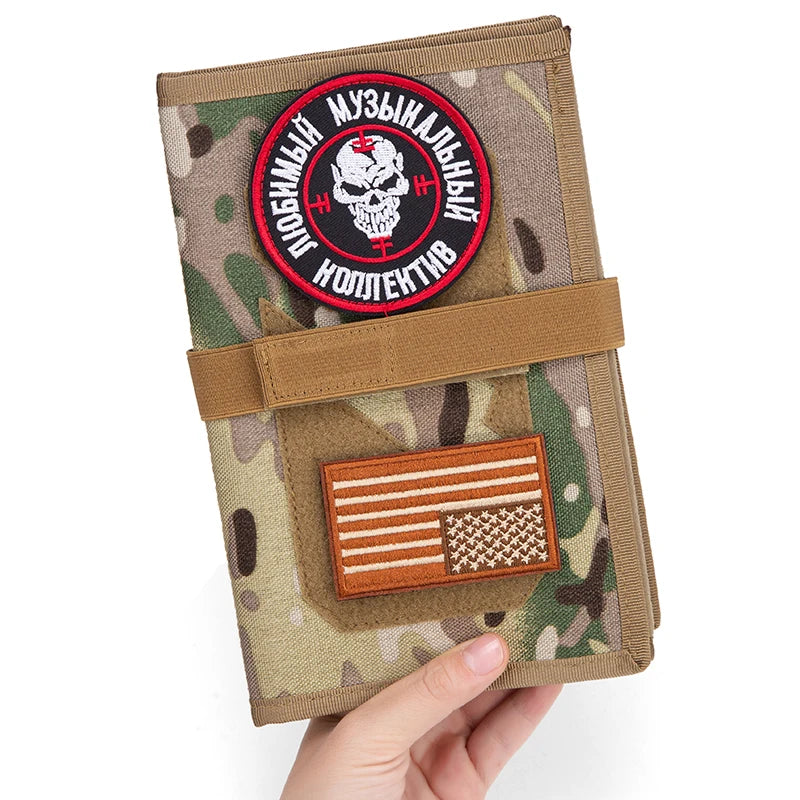 Patch Display, Foldable Tactical Patch Board Panel Holder Booklet Organizer for Hook & Loop Patch, Flag Patch, Morale Patch, Mil