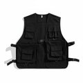 Black Cargo Vest Streetwear Multi-Compartment Vest Apparel for Women, Outdoor