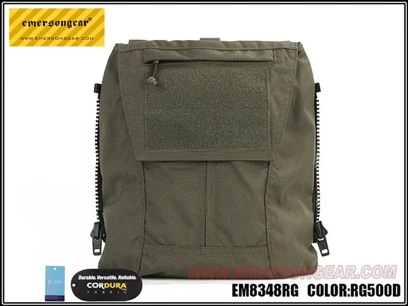 Emersongear Tactical Pouch Zip-ON Panel Plate Carrier Back Pack Shoulder Bag For AVS JPC 2.0 CPC Vest