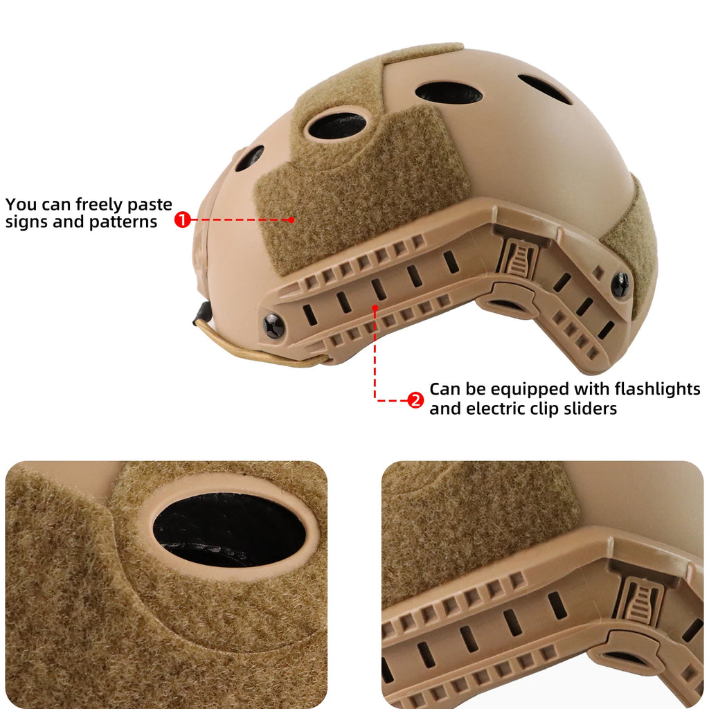 BOOIU Tactical Helmet Fast PJ Airsoft Helmet Paintball Shooting Outdoor Sports Hunting Riding CS Helmets Head Protective Gear