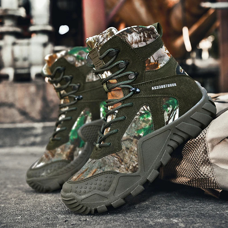 Men Tactical Boots Casual Plus Military Waterproof Lace Up Climbing Shoes Brand Size Safety Army Boot Ankle Outdoor Hiking Shoes