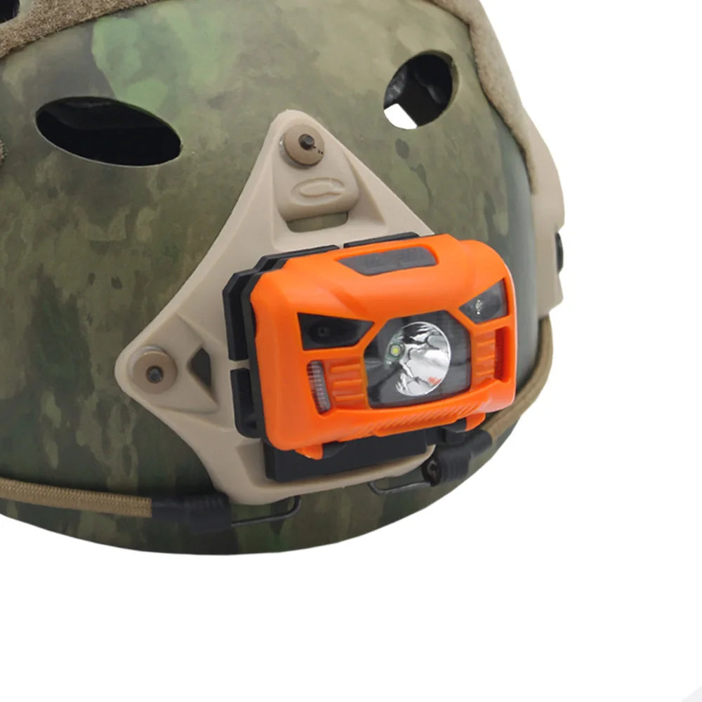 VULPO Tactical FAST MICH Helmet Light Signal Light Sensor Headlamp USB Charging Waterproof Light Hunting Fishing Headlight