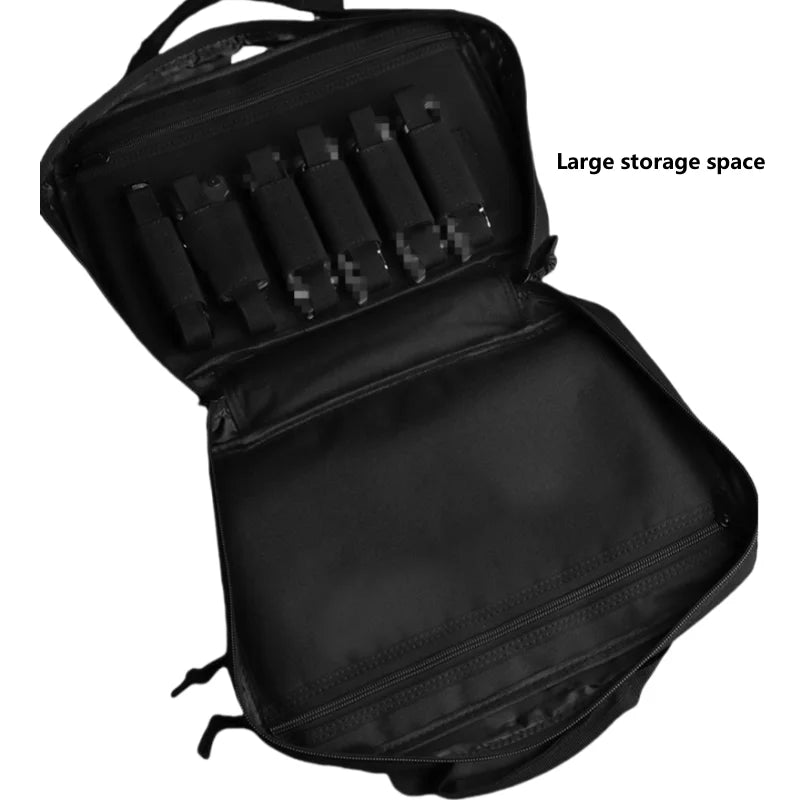 Outdoor storage function bag with built-in 9mm elastic fixing strap, large capacity multifunctional anti-theft handbag
