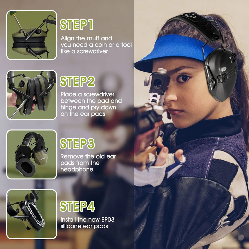 Replacement Ear Cushions Outdoor Tactical Training Helmet Accessories Impact Ear CupsCompatible Replacement Silicone Ear Cushion