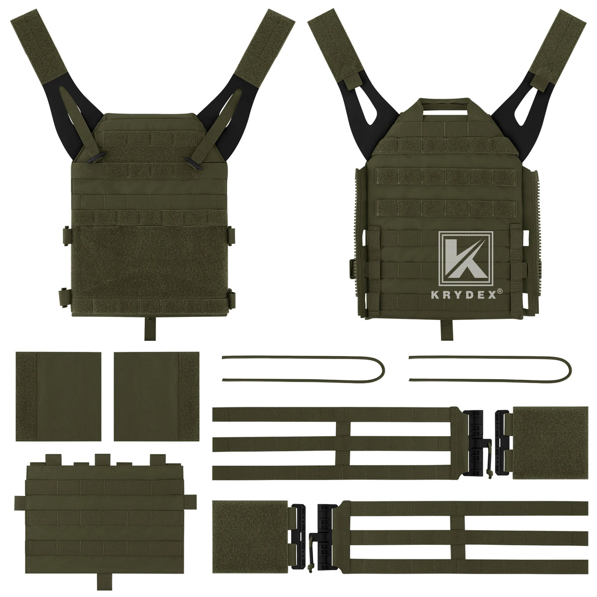 KRYDEX 500D Tactical JPC 2.0 Plate Carrier Quick Release Tube Cummerbund Assaulter Armor MOLLE Outdoor Paintball Vest
