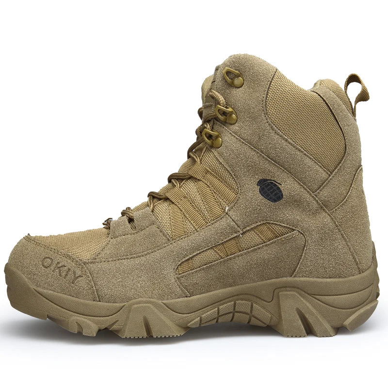 Men's Platform Boots Ankle Boots for Mens Desert Waterproof Working Safety Shoes Outdoor Hiking Shoes Men Climbing Boots 2024