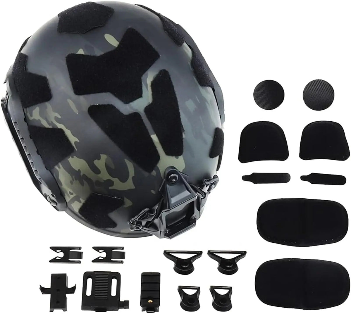 Tactical Helmet Set Fast Camouflage Protective Helmet With Four-Eye NVG Model Respirator Mask Signal Light for Field Cosplay