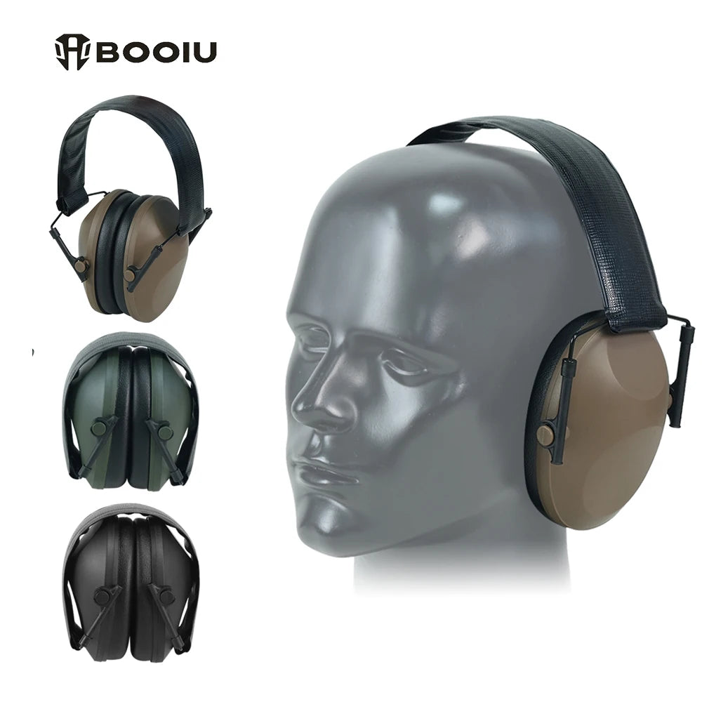 BOOIU Tactical Earmuffs Shooting Protection Hearing Earmuffs Adjustable Size Sleep Safety Noise-Proof Soundproof Headphones