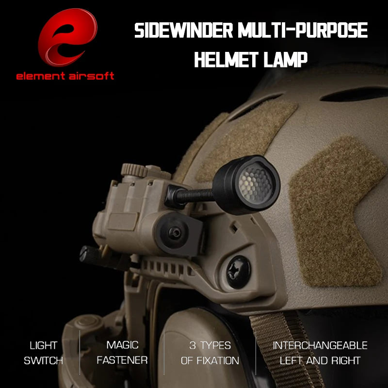 Tactical Infrared Strobe Light Head Identification FAST Helmet Track Sidewinder Multi-Purpose Helmet Lighting System