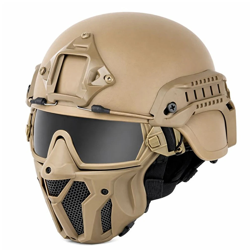 Tactical Helmet and Tactical Vest Set with Mask Goggles and Tactical Airsoft Paintball ACH Helmet for Airsoft Paintball CS Games