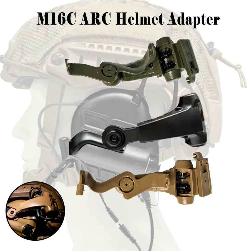 M16C Tactical Shooting Hunting Headset ARC Helmet Rails Adapter Attachment Kit for M31 / M32 / M32H / M31H Headset