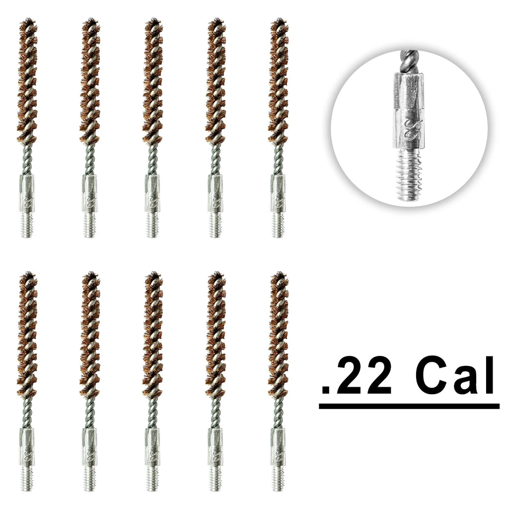 10 Pack Bronze Bore Brush 12GA .17Cal .22Cal 9mm Cleaning Brush for Pistol Rifle Cleaning Kit Thread 5-40 8-32 5/16-27
