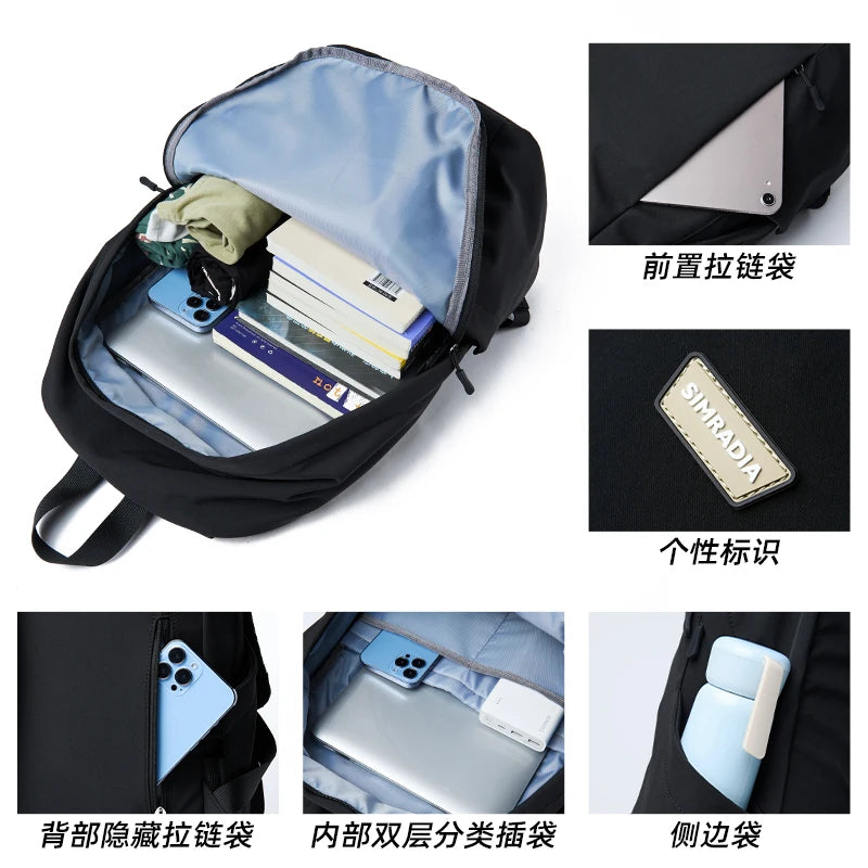 MOYYI Ultra Minimalist Lightweight Laptop Backpack Unisex Casual Waterproof Outdoor Travel Sport Rucksack Teenager School Bag