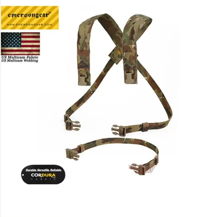 EMERSONG D3CRM Tactical Chest Rig X-Harness Kit with Back Chest Strap - Functional Paintball Combat Army Harness