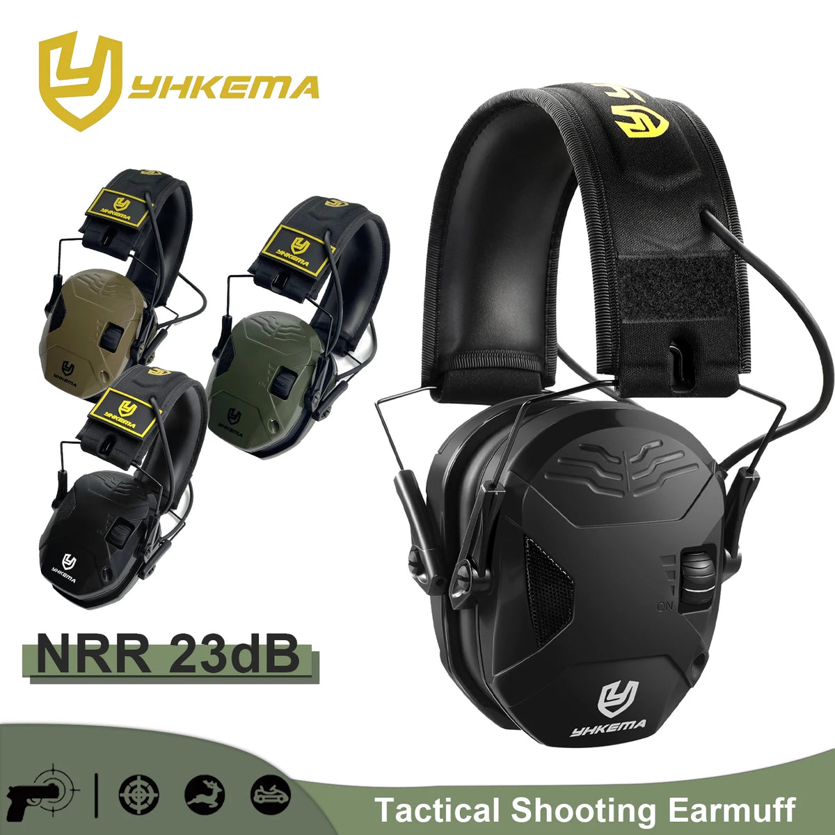 Outdoor Tactical Electronic Shooting Headphone Gun Range Anti-noise Headset Impact Sound Amplification Hearing protector