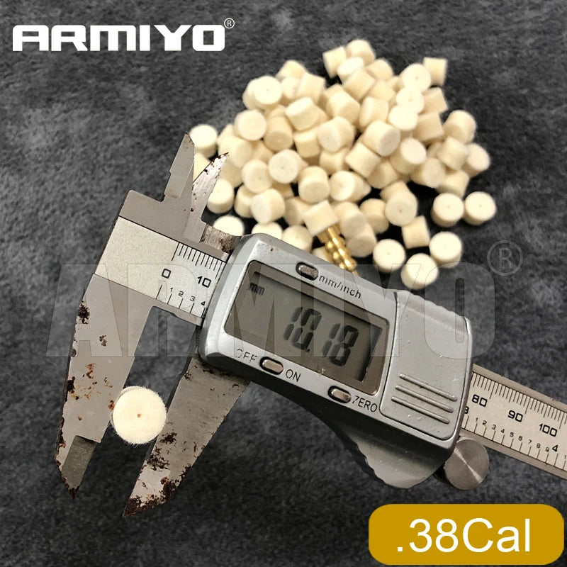 Armiyo Hose Hard Pipe Tube Cleaning Wool Felt Pad 6cm Patches Brass Jag Puller Holder Solid Slot Tips for 4.5mm ~ 9mm Hunting