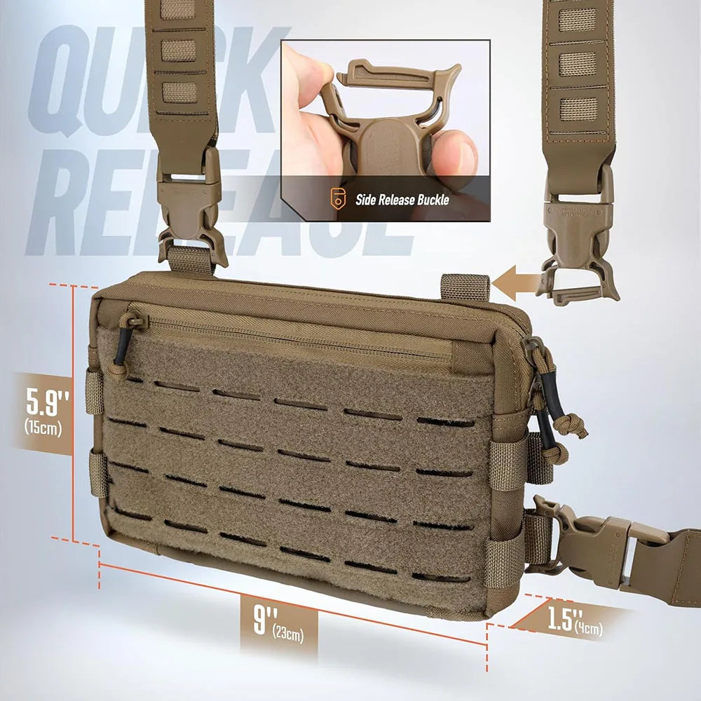 Tactical Chest Bag Backpack Camping Hunting Fishing Travel Molle Vest EDC Front Pouch Outdoor Recon Kit Pack Waist Shoulder Bags