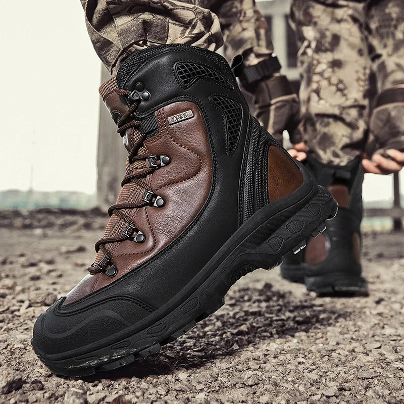 Moipheng Men Desert Boots Hiking Boots Shoes Men Outdoor Hunting Camping Boots Men Platform Boot Work Safty Shoes Sneakers