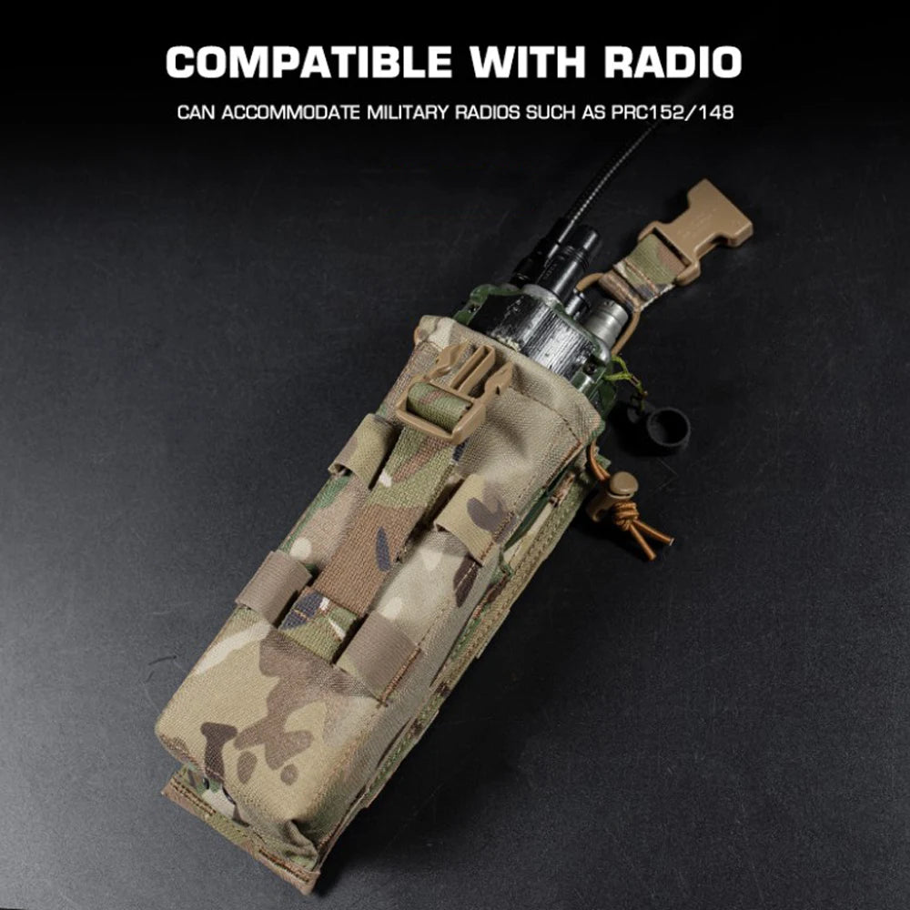 Radio Pouch Walkie-Talkie Bag PRC 152 Drop-down Radios Outdoor Tool MOLLE Belt Pouches for Hunting Vest Plate Carrier