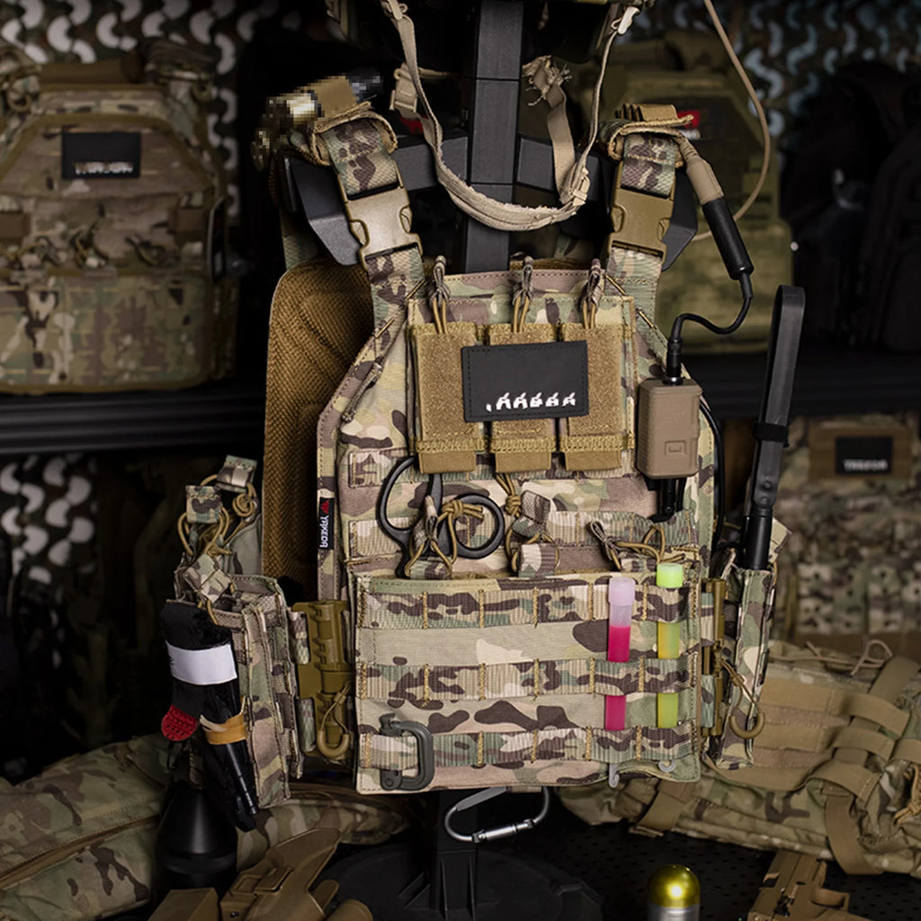 YAKEDA Tactical Vest Quick Release Airsoft Vest for Man Outdoor Adjustable Breathable Vest