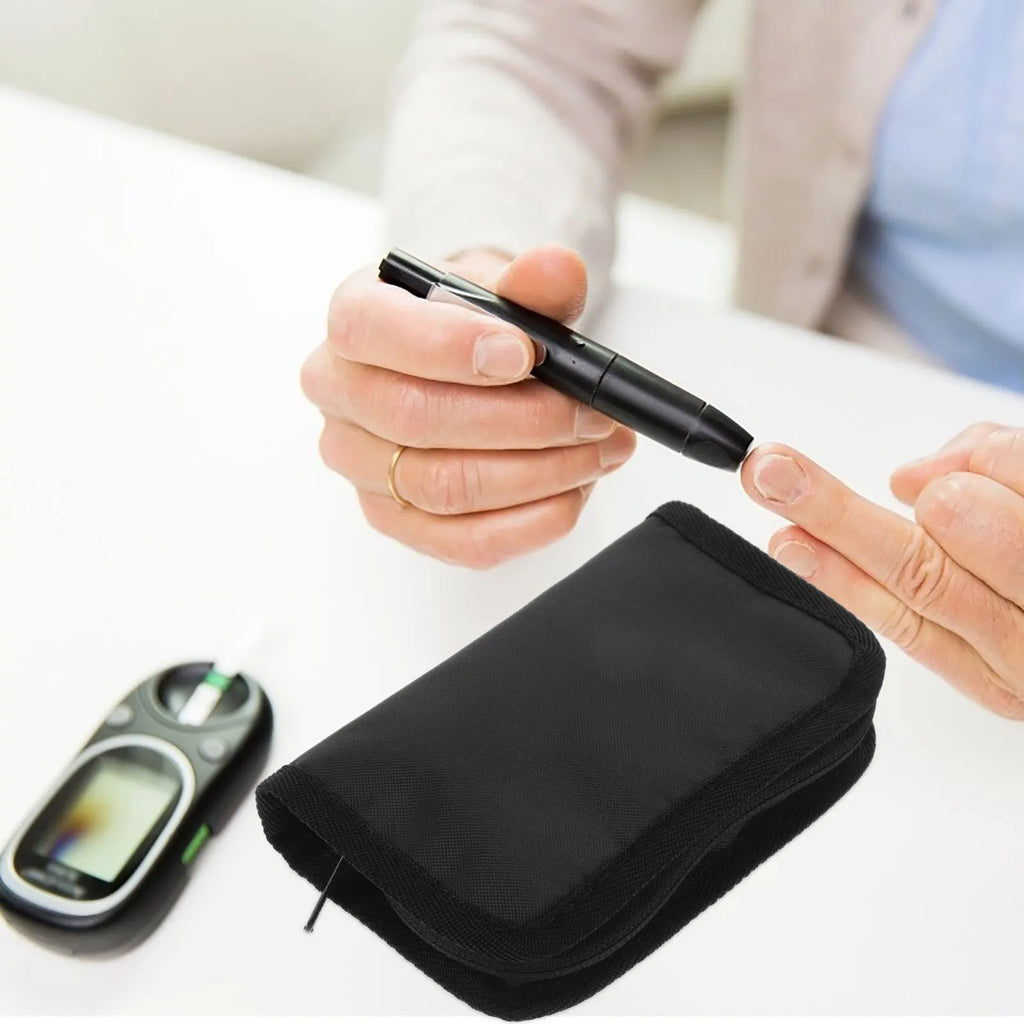 Portable Glucose Monitor Pouch Diabetic Storage Case Glucometer Bag Diabetes  Meter Case Organizing Rechargeable