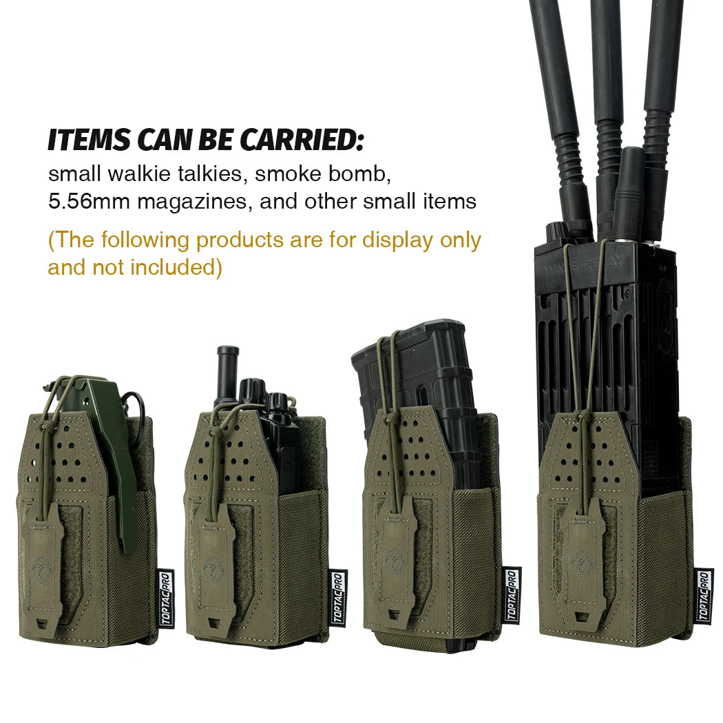TOPTACPRO Tactical Radio Holster Molle Pouch Universal Radio Holder For Walkie Talkie Adjustable Storage Magazine Pouch 8524