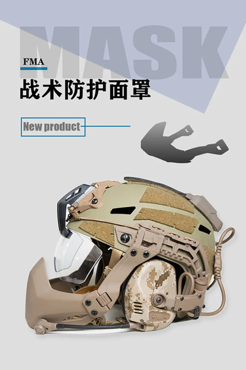 FMA Folding Half Seal Mask Tactical Protective Mask for Tactical Helmet DE/BK/FG