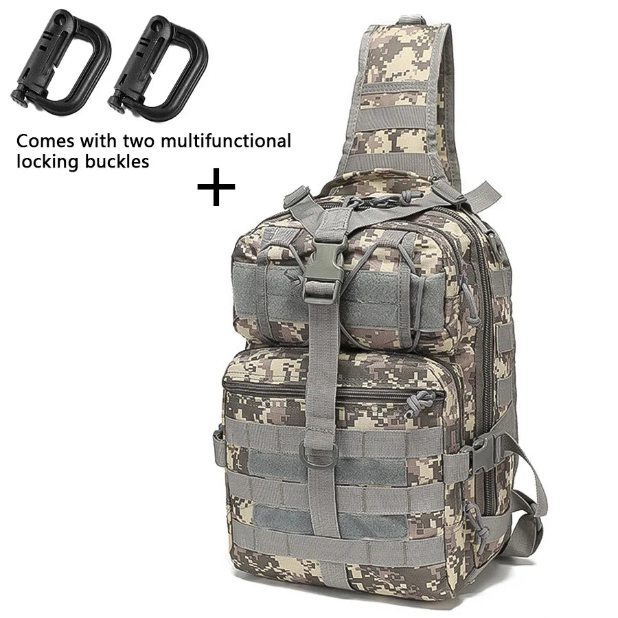 Outdoor Single Shoulder Training Extra Large Chest Bag Waterproof Oxford Cloth Camouflage Photography Crossbody Bag